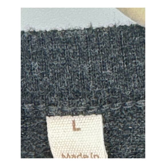 Soft Surroundings Knit Blouse Gray Button Accents Long Sleeve Stretch Comfy L - Picture 4 of 12